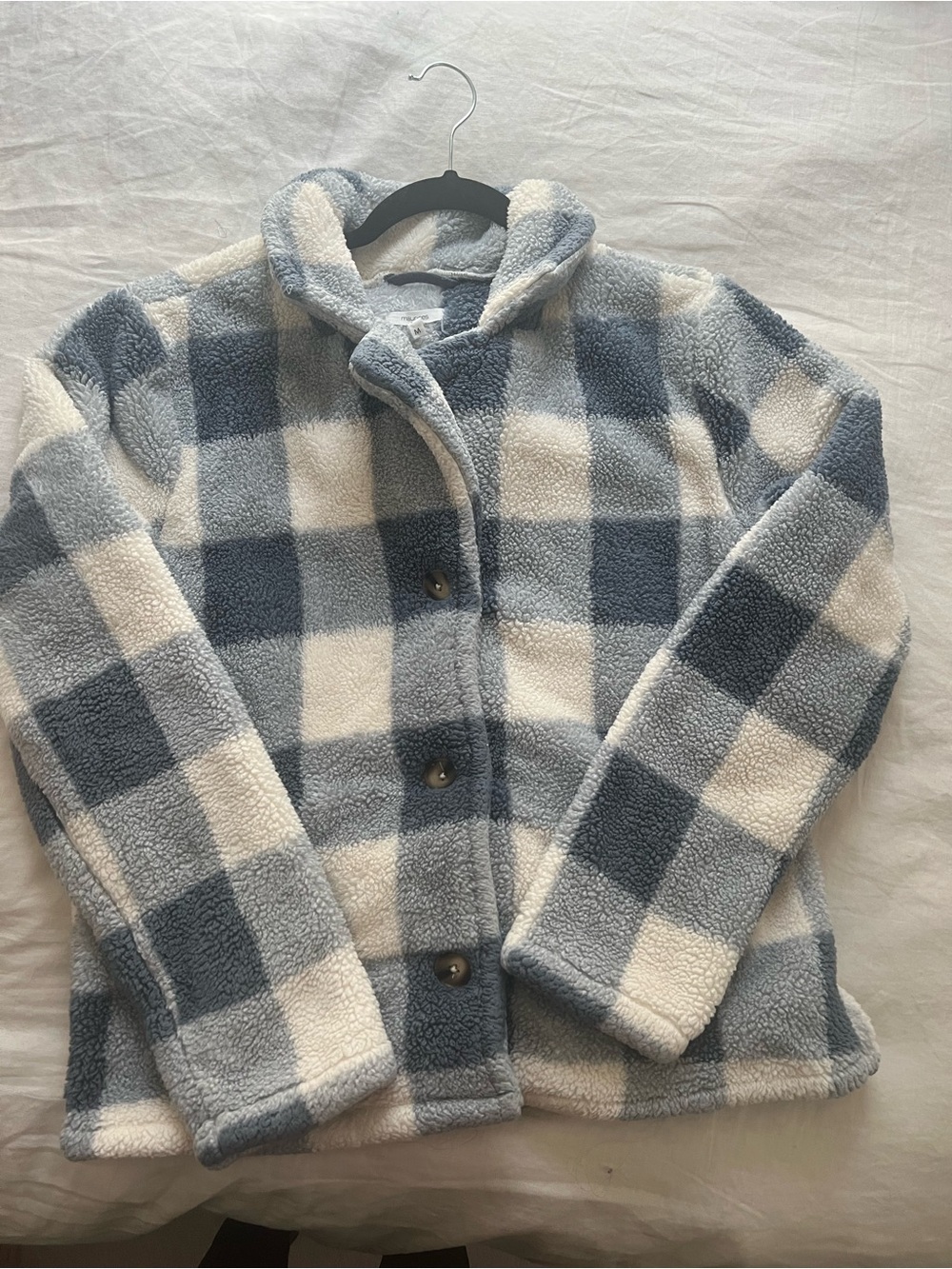 Maurices Gray & Cream Sherpa Plaid Jacket